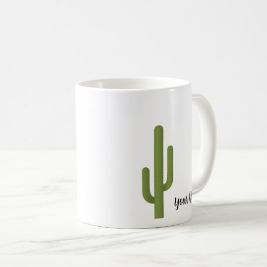 Individuelle Name Elegant Green Cactus Kaffeetasse (VorderseiteRechts)
