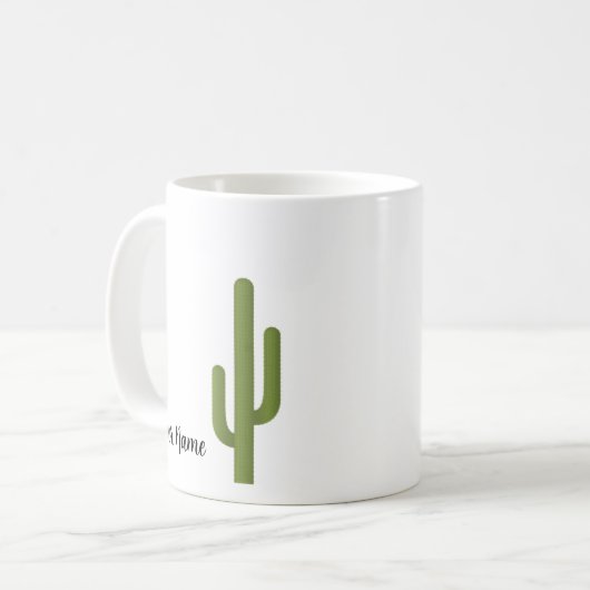 Individuelle Name Elegant Green Cactus Kaffeetasse (Vorderseite Links)
