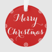 Individuelle Name Elegant Script Frohe Weihnachten Ornament (Vorderseite)