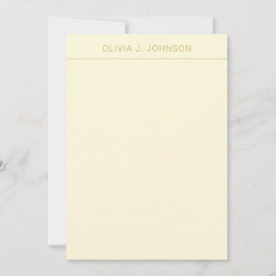 Individuelle Name Elegante Cream Flat Note Card Mitteilungskarte