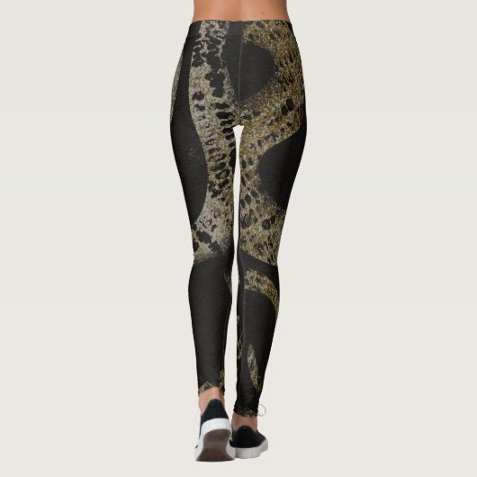 Individuelle Name Elegante Medusa Snakes Leggings (Rückseite)