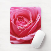 Individuelle Name Elegante Rose Blume Mousepad (Mit Mouse)