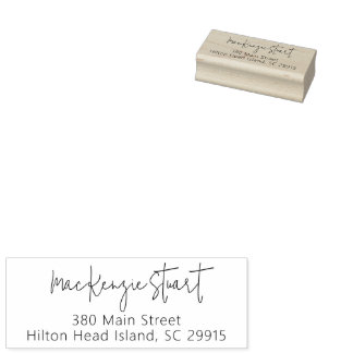 Individuelle Name Elegante Script-Rücksendeadresse Gummistempel