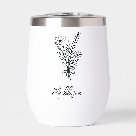 Individuelle Name, Elegante Typografie-Blume (Vorderseite)