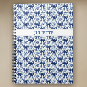 Individuelle Name Elegante Vintage Blumenbögen Notizblock