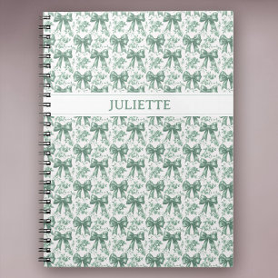 Individuelle Name Elegante Vintage Blumengrün-Böge Notizblock