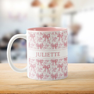 Individuelle Name Eleganter Vintager Blütenpinsel Zweifarbige Tasse