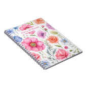 Individuelle Name Elegantes Blumenmuster Notizblock (Rechte Seite)