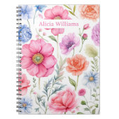 Individuelle Name Elegantes Blumenmuster Notizblock (Vorderseite)