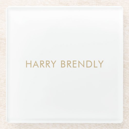 Individuelle Name Elegantes Gold Glass Untersetzer (Vorderseite)