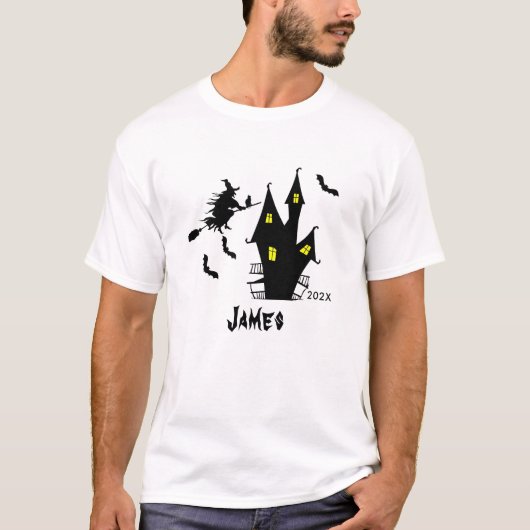 Individuelle Name | Elegantes Retro Halloween T-Shirt (Vorderseite)