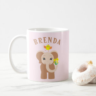 Individuelle Name Elephant & Bird 11 oz Tasse für 