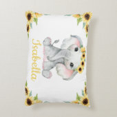 Individuelle Name Elephant Sonnenblume Kissen Gesc (Rückseite(Vertikal))