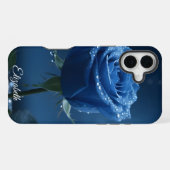 Individuelle Name Enchanted Blue Rose Romantische iPhone Hülle (Rückseite (Horizontal))