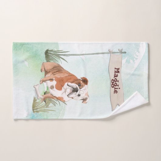 Individuelle Name English Bulldog Pet Hund Badhandtuch Set (Handtuch)
