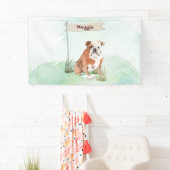 Individuelle Name English Bulldog Pet Hund Banner (Insitu)