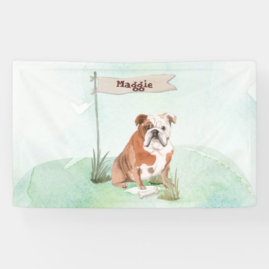 Individuelle Name English Bulldog Pet Hund Banner (Horizontal)