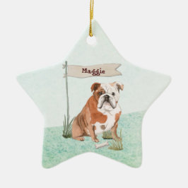 Individuelle Name English Bulldog Pet Hund Keramik Ornament