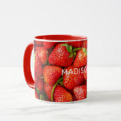 Individuelle Name Erdbeeren Tasse (Vorderseite Links)