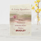 Individuelle Name Erinnerung Jahrestag Loss Partne Karte (Gelbe Blume)