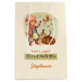 Individuelle Name Erntedank Mittlere Geschenktüte (Vorderseite)