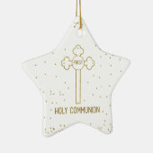 Individuelle Name Erste heilige Kommunion Gold Loo Keramik Ornament (Rechts)
