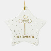 Individuelle Name Erste heilige Kommunion Gold Loo Keramik Ornament (Vorne)