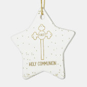 Individuelle Name Erste heilige Kommunion Gold Loo Keramik Ornament (Links)