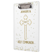 Individuelle Name Erste heilige Kommunion Gold Loo Klemmbrett (Links)