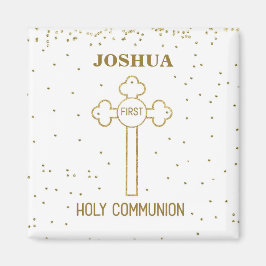 Individuelle Name Erste heilige Kommunion Gold Loo Magnet