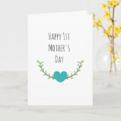 Individuelle Name Erster Muttertag Blumenherz Karte (Gelbe Blume)