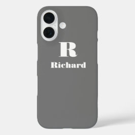 Individuelle Name Erstfarbig grau iPhone 16 Hülle