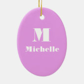 Individuelle Name Erstfarbige Vollfarbe Keramik Ornament (Hinten)