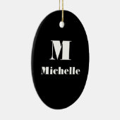 Individuelle Name Erstfarbiges Schwarz Keramik Ornament (Rechts)