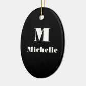 Individuelle Name Erstfarbiges Schwarz Keramik Ornament (Links)