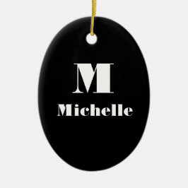 Individuelle Name Erstfarbiges Schwarz Keramik Ornament