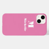 Individuelle Name Erstfarbrosa Case-Mate iPhone Hülle (Rückseite (Horizontal))