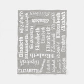 Individuelle Name Erstmaliges graues, weißes Gesch Fleecedecke (Vorderseite)