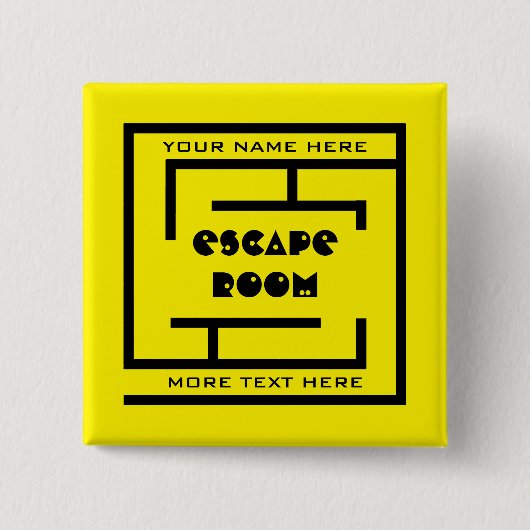 Individuelle Name Escape Room Button mit Labyrinth (Vorderseite)