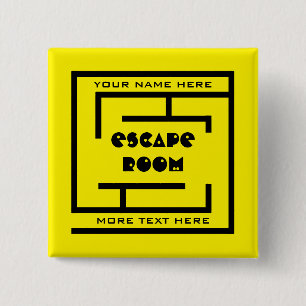 Individuelle Name Escape Room Button mit Labyrinth