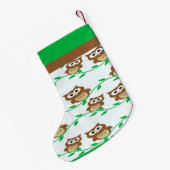 Individuelle Name Eulen gemustert Kleiner Weihnachtsstrumpf (Rückseite (Hängend))