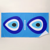 Individuelle Name Evil Eye Nazar Amulet Strandtuch (Vorderseite)