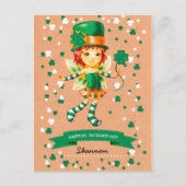 Individuelle Name Fairy Irish Girl St. Patrick's D Postkarte (Vorderseite)