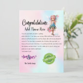 Individuelle Name Fairy Letter Keepake - Für Kinde Einladung (Stehend Vorderseite)