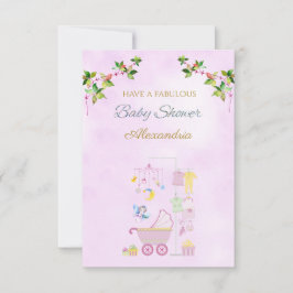 Individuelle Name Fairy Pink Pram Babydusche