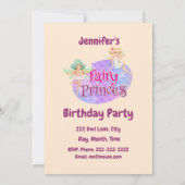 Individuelle Name Fairy Princess Birthday Party Einladung (Rückseite)