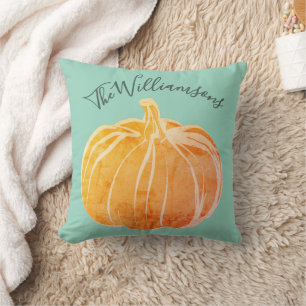 Individuelle Name Fall Pumpkin Green Orange Wasser Kissen