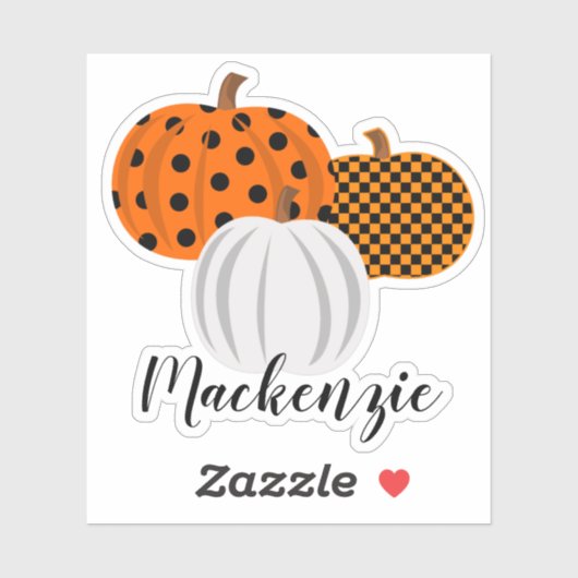Individuelle Name Fall Pumpkins Aufkleber (Blatt)