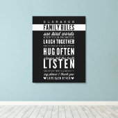 INDIVIDUELLE NAME FAMILY RULES Moderne Typografie  Leinwanddruck (Insitu (Holzboden))