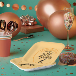 Individuelle Name Family Wiedersehen Trendy Orange Pappteller